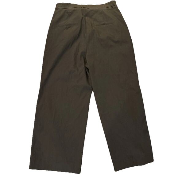 HUGO BOSS Womens Tapika Ankle Trousers Size 12 Dark Brown Stretch Cotton - Picture 15 of 16